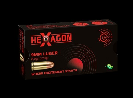 GECO 9mm Luger 124 gr HEXAGON - 50 stk