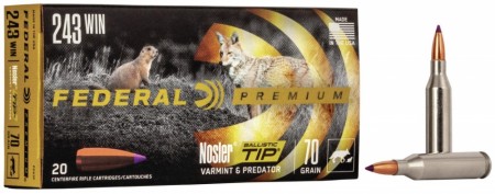 243Win Federal Premium Nosler Ballistic Tip 70grs. 20pk. 
