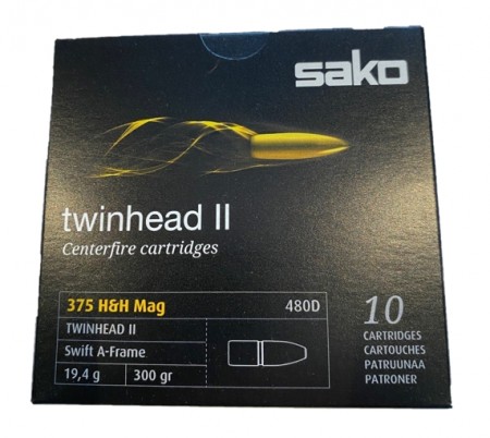 Sako 375 H&H Mag Twinhead II (Swift A-Frame) 300grs. 10pk.