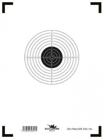 Accurize skive 25m Pistol ISSF 9,65 / 5m