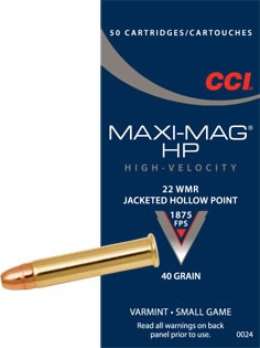 CCI 22WMR Maxi-Mag HP 40grs - 50 stk