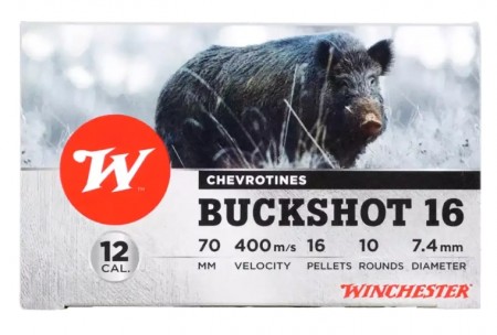 Winchester 12/70 Buckshot 16 Pellets 38g - 10 stk