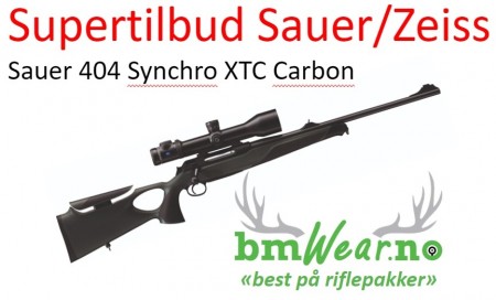 Supertilbud Sauer 404 Synchro XTC Carbon med Zeiss HT M 3-12x56 og Hausken JD224, riflepakke