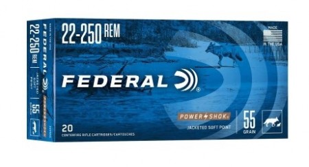 Federal 22-250 Power Shok 55grs SP 
