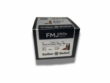 S&B 5,6/.224 Kuler 3,6g/55grs FMJ  - 100 stk