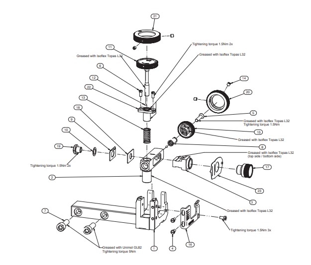 Pos 13. Trykkfjær høydejustering